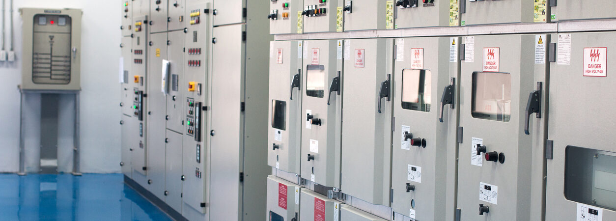 Electrical control cabinet. Electrical power. Motor control. Temperature control.
